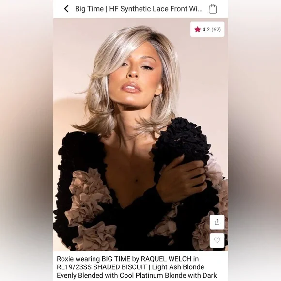 Raquel Welch Platinum Blonde Lace Front Wig - Picture 1 of 7